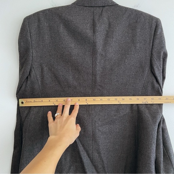 Brooks Brothers wool blazer women Sz 12 grey single button gold preppy old money - Picture 9 of 11